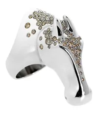 Hermès Hermes Silver 1.37 ct. tw. Diamond Galop Horse Limited Edition Ring (Authentic Pre-Owned Nocolor