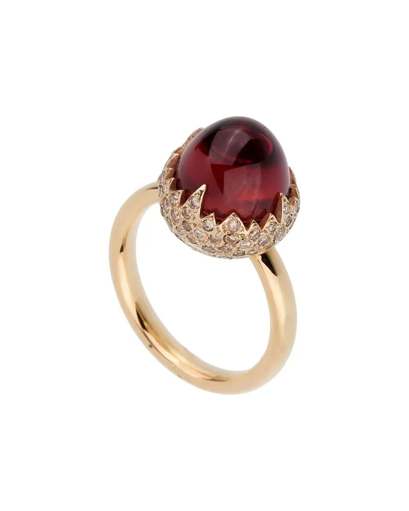 Pomellato 18K 6.78 ct. tw. Diamond & Garnet Ring (Authentic Pre-Loved Nocolor
