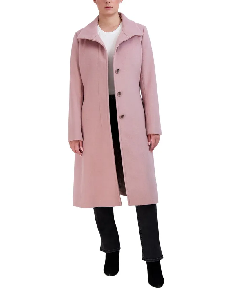 COLE HAAN Classic Zip Wool-Blend Coat Red