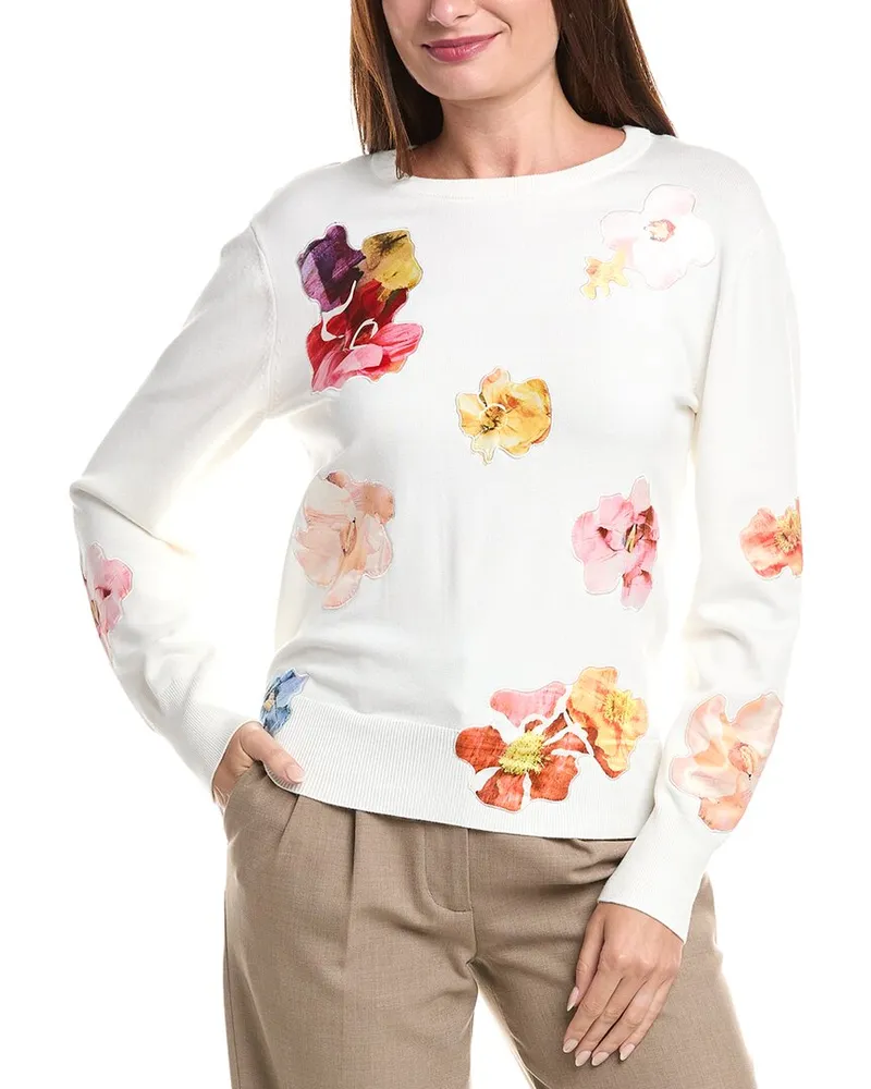 Elie Tahari The Jessamy Sweater White