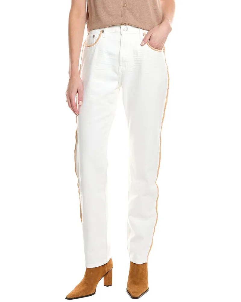 One Teaspoon Awesome Baggies Pearl High Waist Straight Jean White