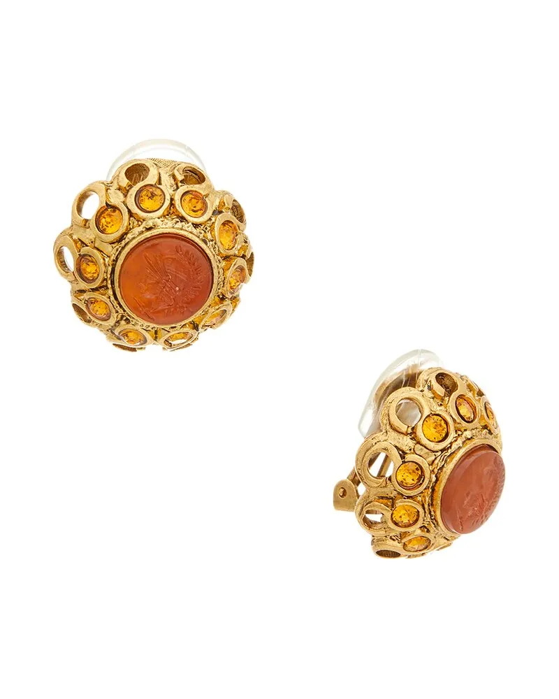 Kenneth Jay Lane 22K Plated Button Earrings Nocolor