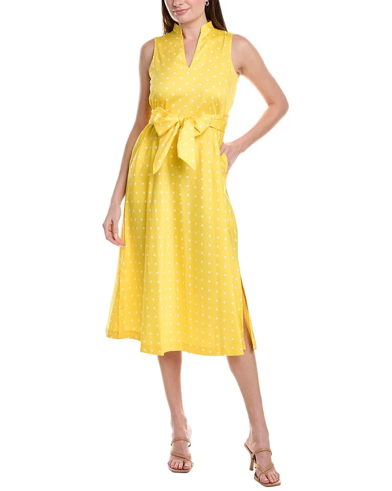 Anne Klein Petite Beekman Dot Maxi Dress Yellow