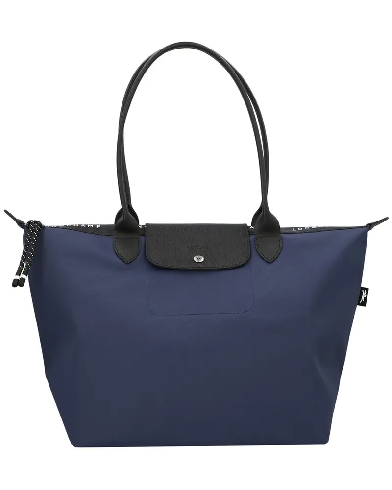 Longchamp Le Pliage Shopper Large Canvas Tote Blue