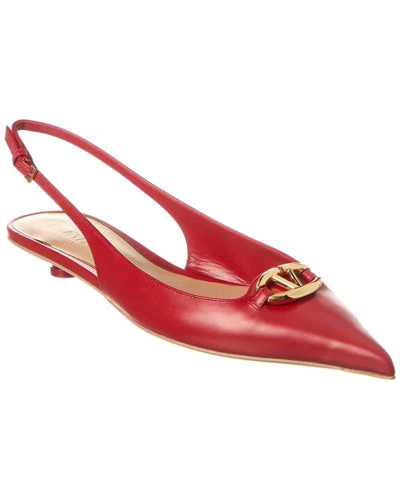 Valentino Garavani VLogo Signature Leather Slingback Pump Red