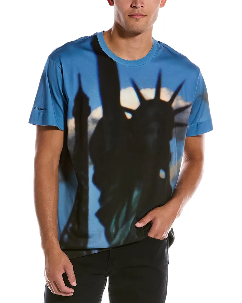 Givenchy Statue Of Liberty Oversized T-Shirt Blue