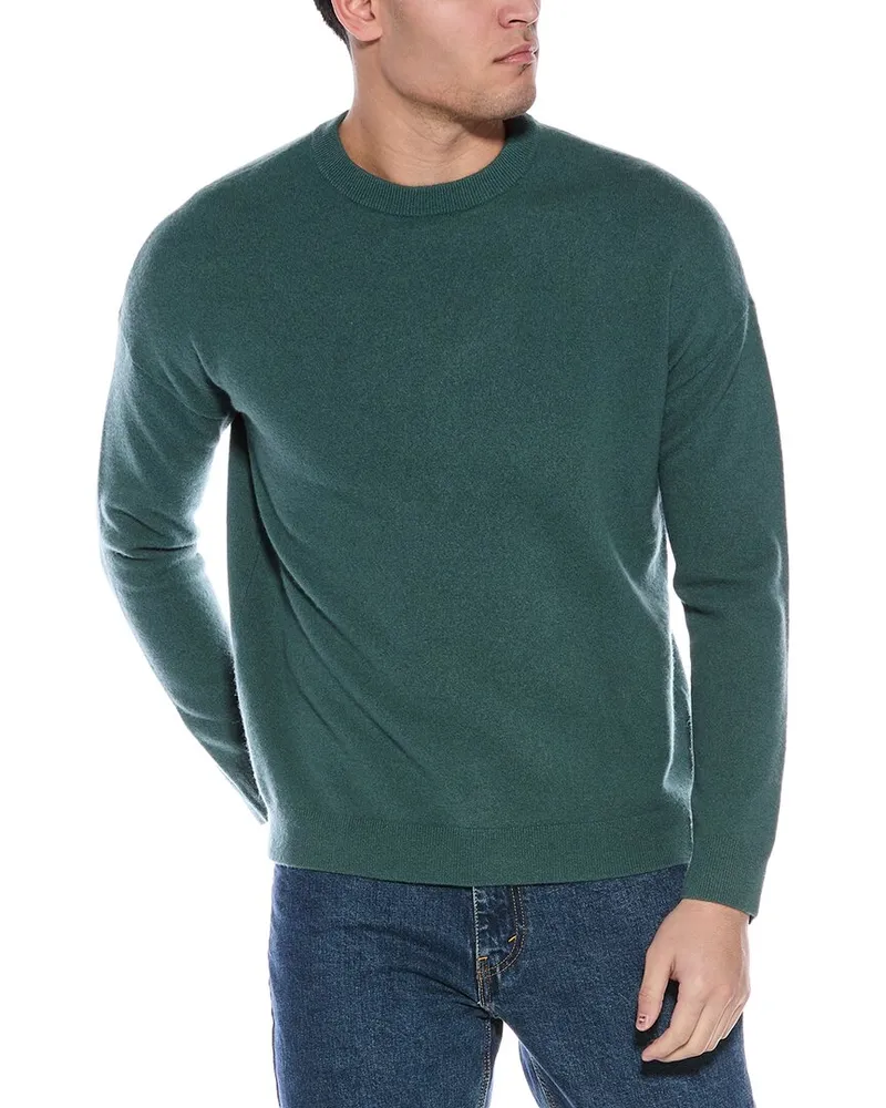 Reiss Prague Wool-Blend Crewneck Sweater Green