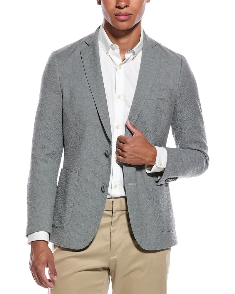 Officine Generale Seersucker Jacket Gray