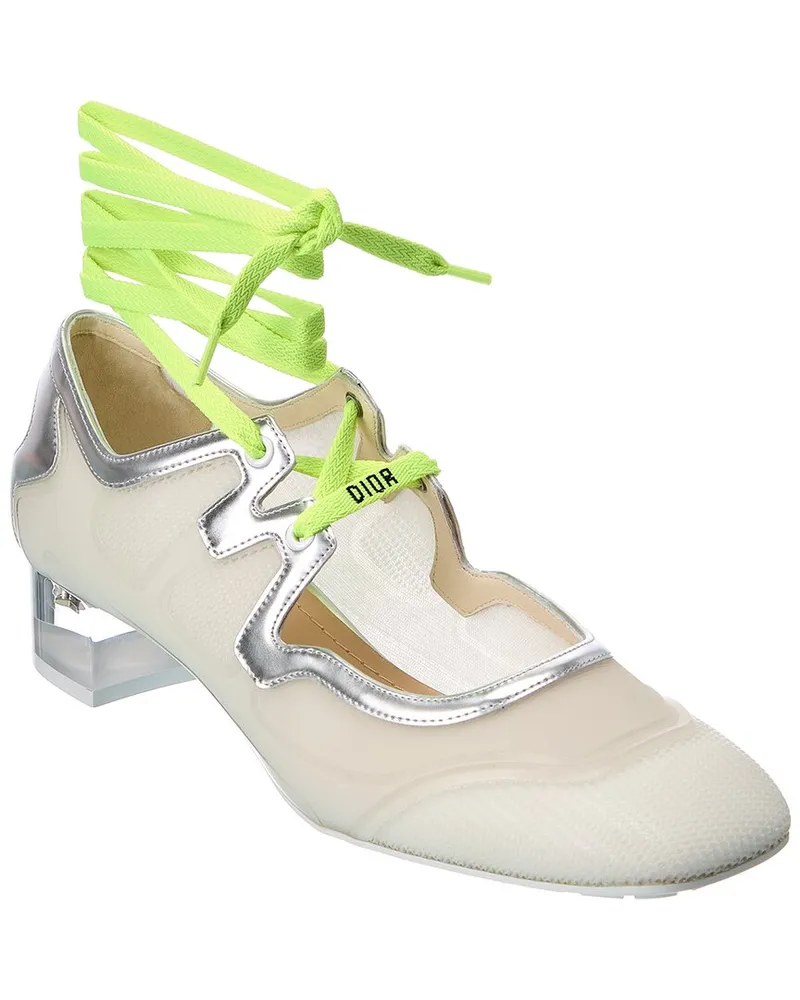 Dior D-Mension Rubber & Leather Pump Silver