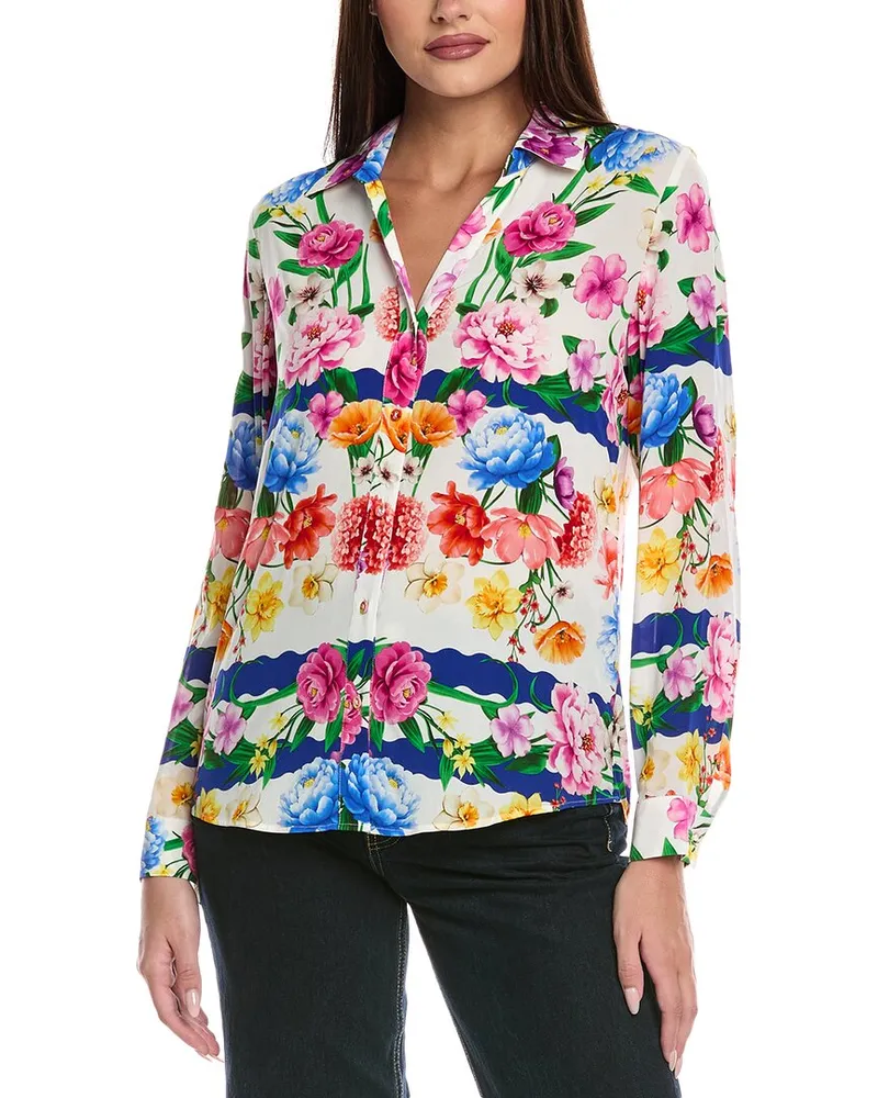 Elie Tahari The Madeline Scallop Blouse Pink