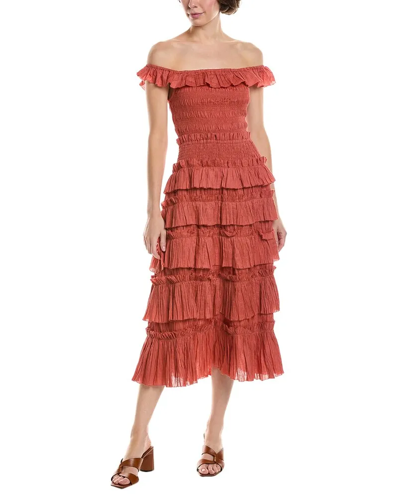 Sea Micah Midi Dress Red