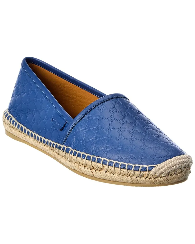 Gucci GG Leather Espadrille Blue