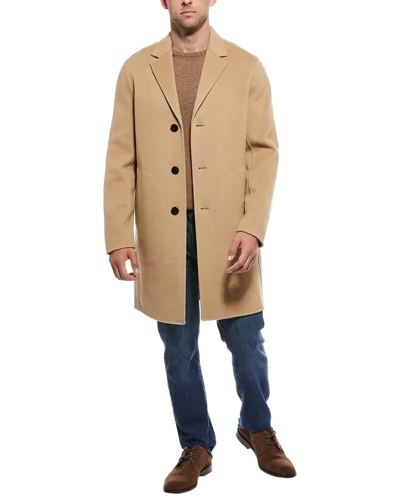 Theory Almec Wool & Cashmere-Blend Coat Brown