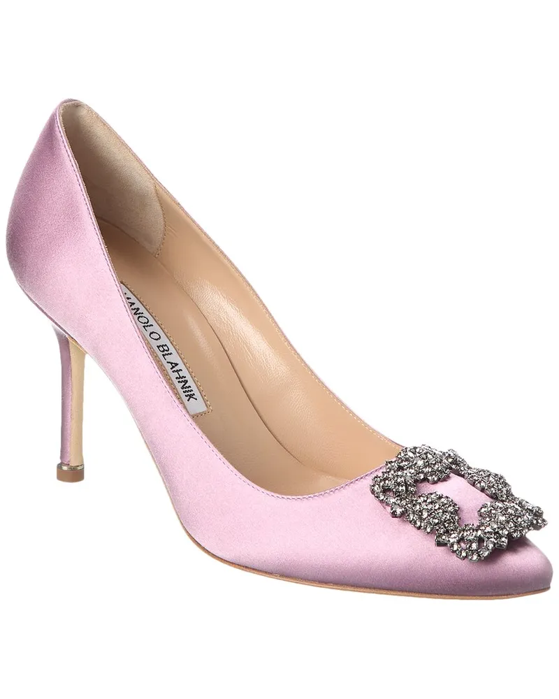 Manolo Blahnik Hangisi 90 Satin Pump Purple