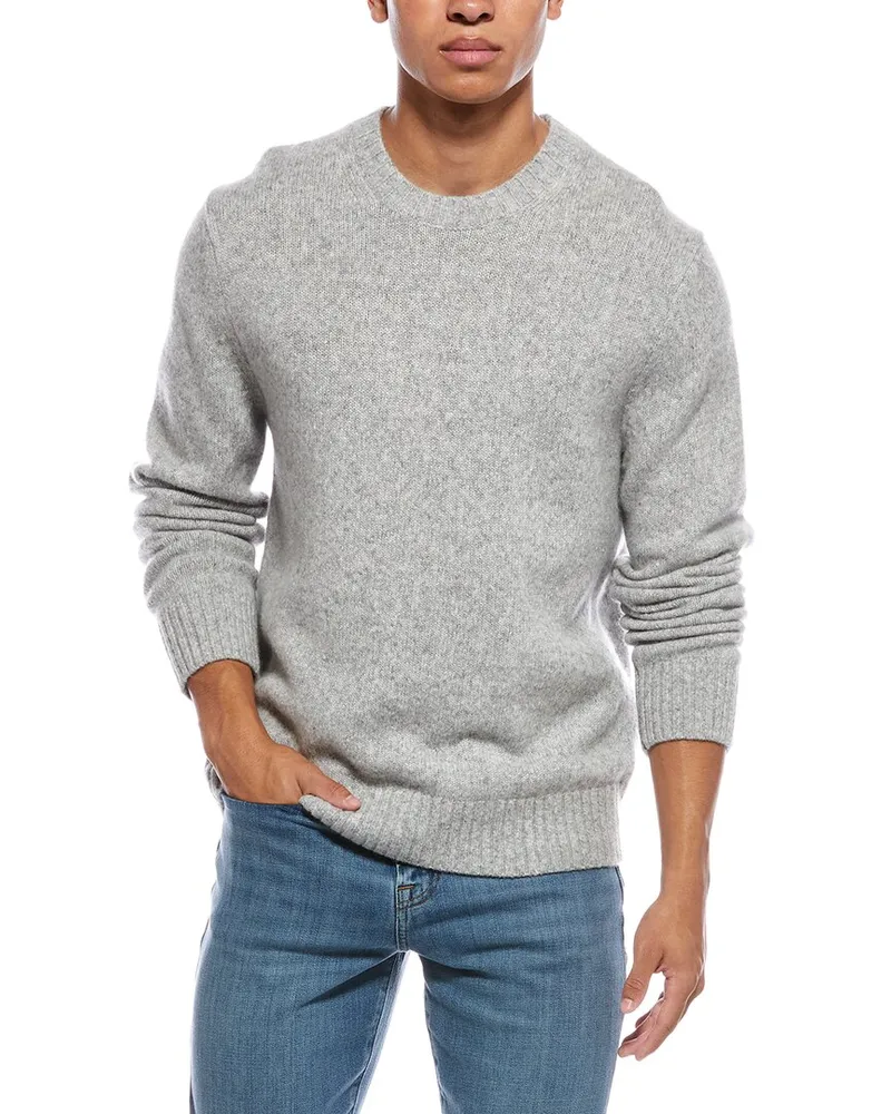 Vince Melange Wool & Cashmere-Blend Crewneck Sweater Grey