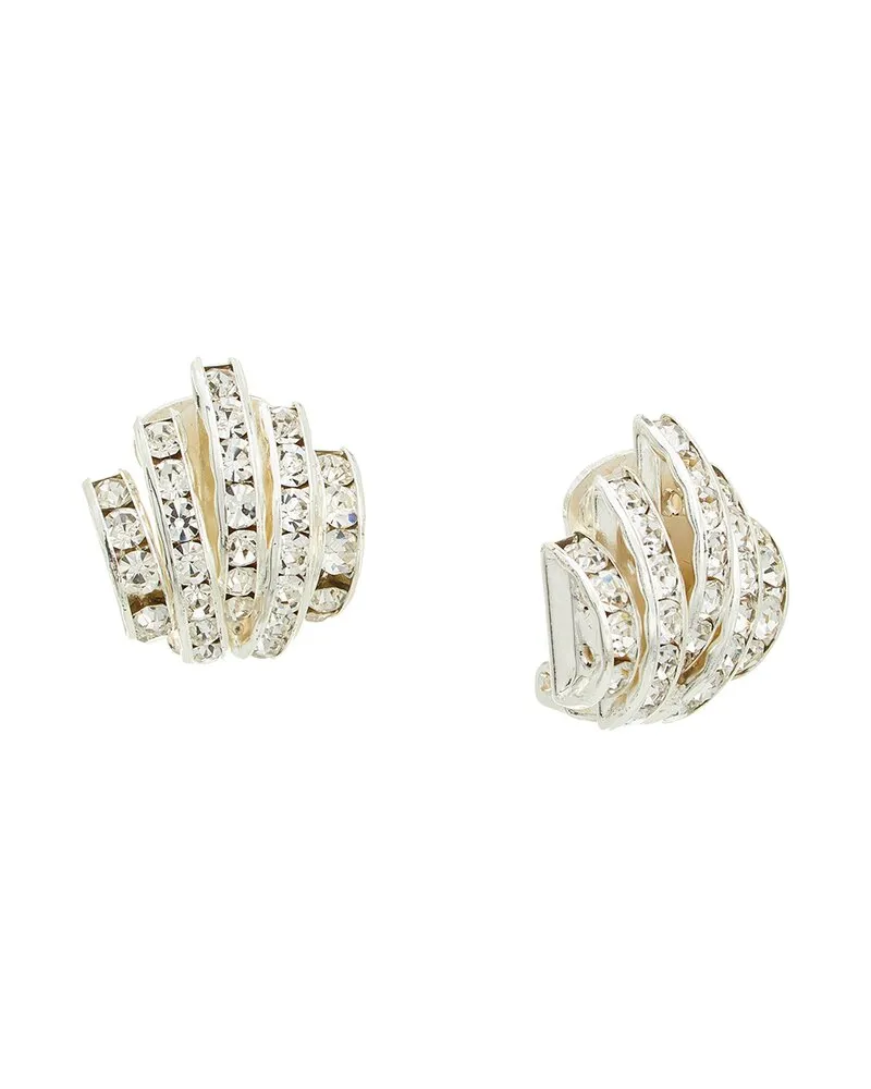 Magda Butrym Silver Plated Crystal Stud Clip-On Earrings Nocolor