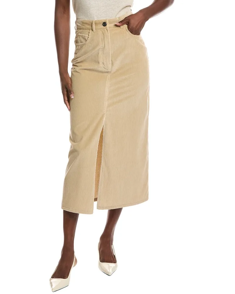 Max Mara Ghiotto Corduroy Skirt Beige