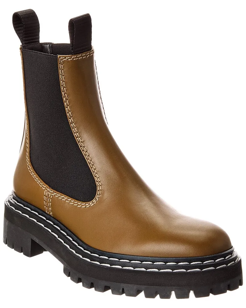 Proenza Schouler Leather Chelsea Boot Green