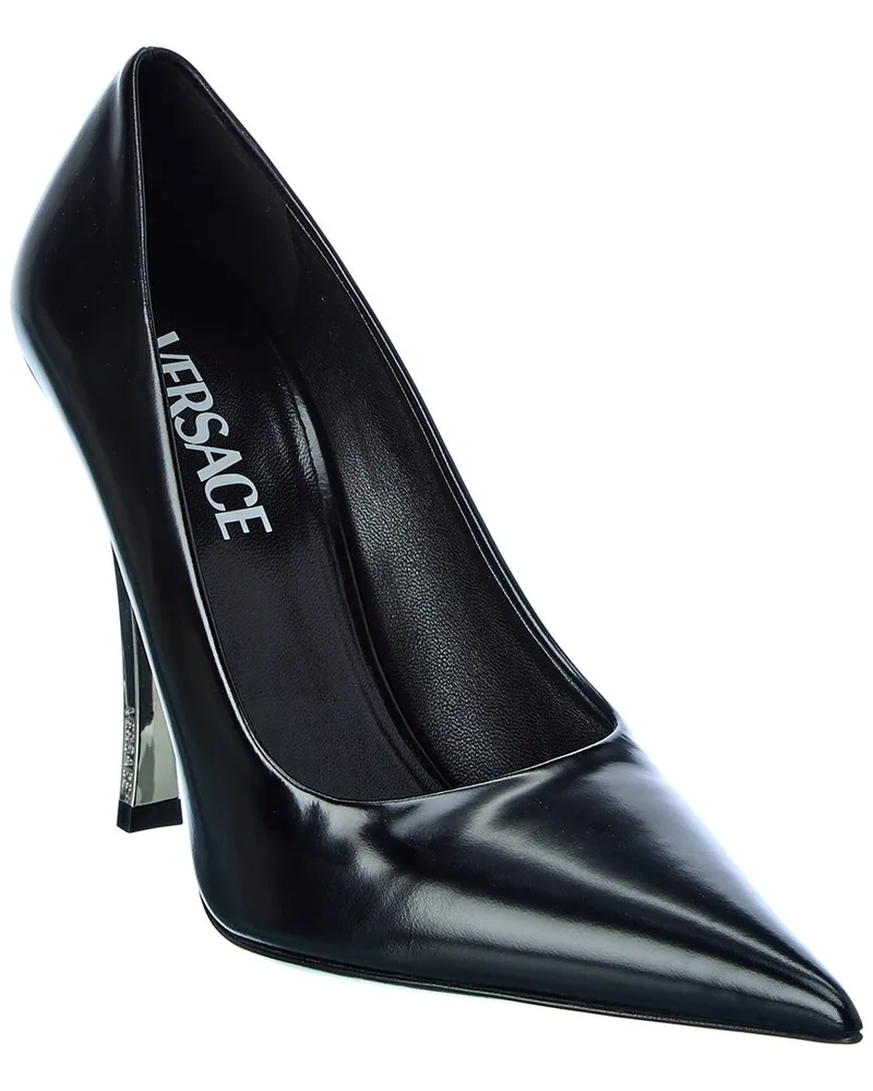 Versace Pin Point Leather Pump Black