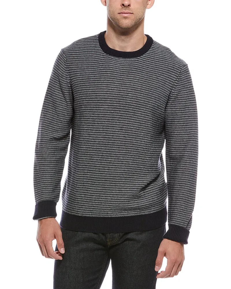 Faherty Cashmere-Blend Crewneck Sweater Navy