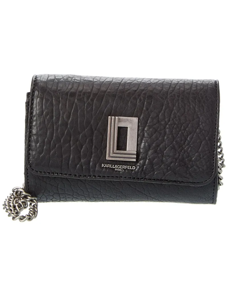 Karl Lagerfeld Lafayette Leather Crossbody Black