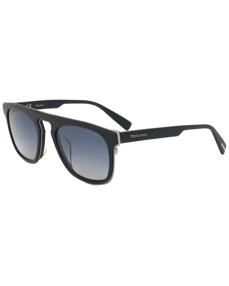 Trussardi Men's STR406F 700P 53mm Sunglasses Black
