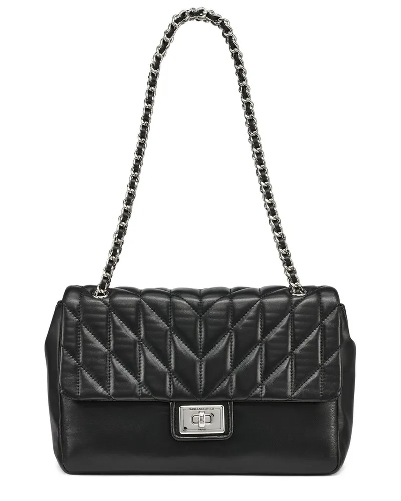 Karl Lagerfeld Agyness Leather Shoulder Bag Nocolor