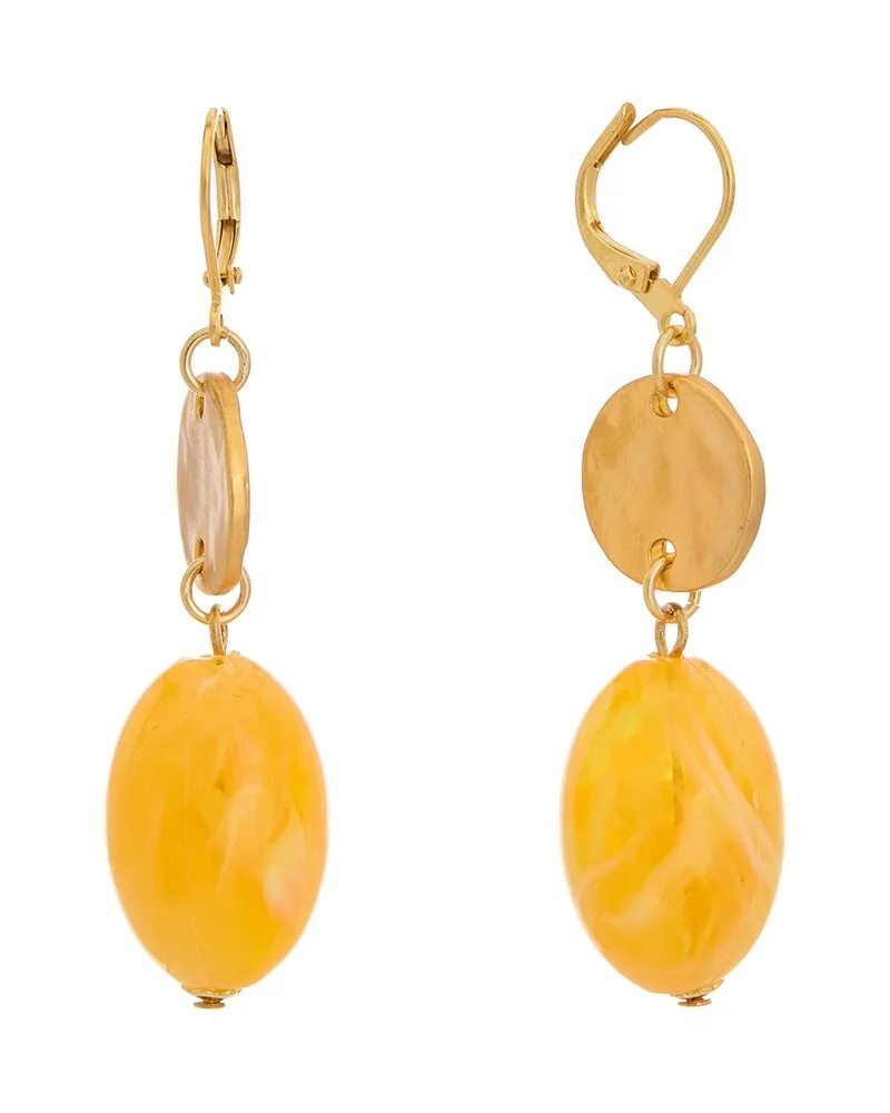 Kenneth Jay Lane 18K Plated Resin Dangle Earrings Nocolor