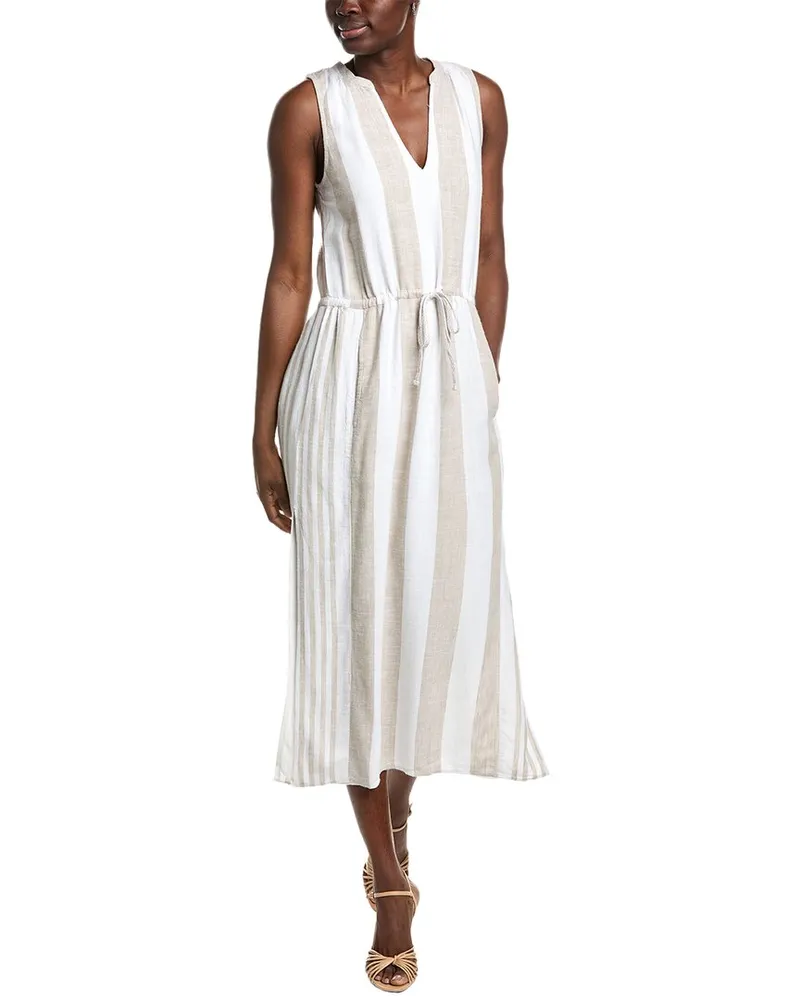 Splendid Lennon Stripe Linen-Blend Maxi Dress Brown