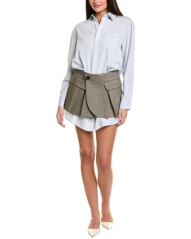 ASTR the Label Mixed Media Shirtdress Blue