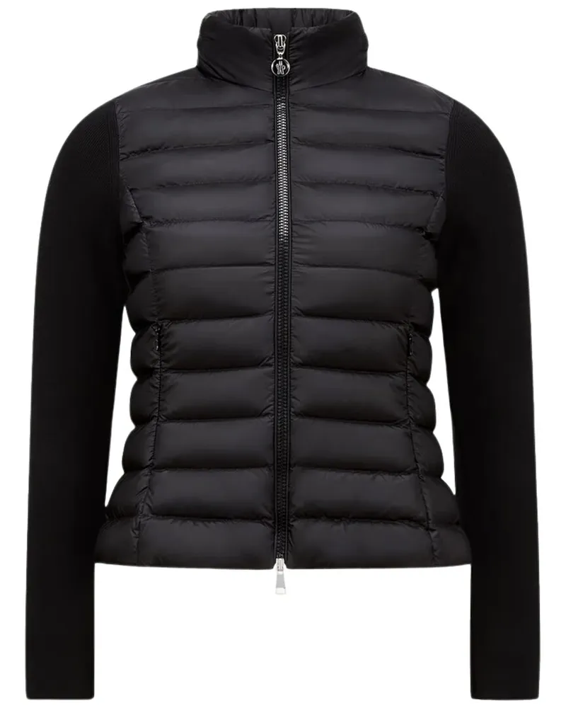 Moncler Padded Wool-Blend Cardigan Black