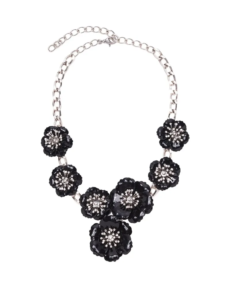 Carolina Herrera New York CZ Metal Flower Necklace Nocolor