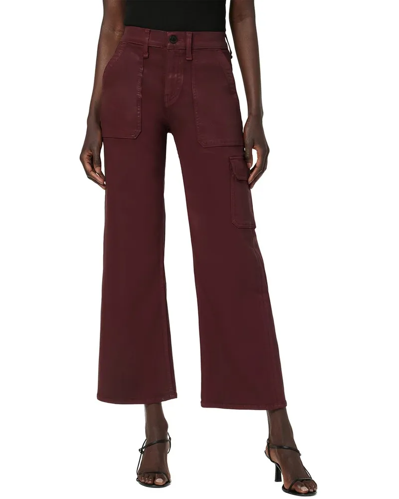 HUDSON Jeans Rosie Coated Bordeaux Wide Leg Jean Nocolor