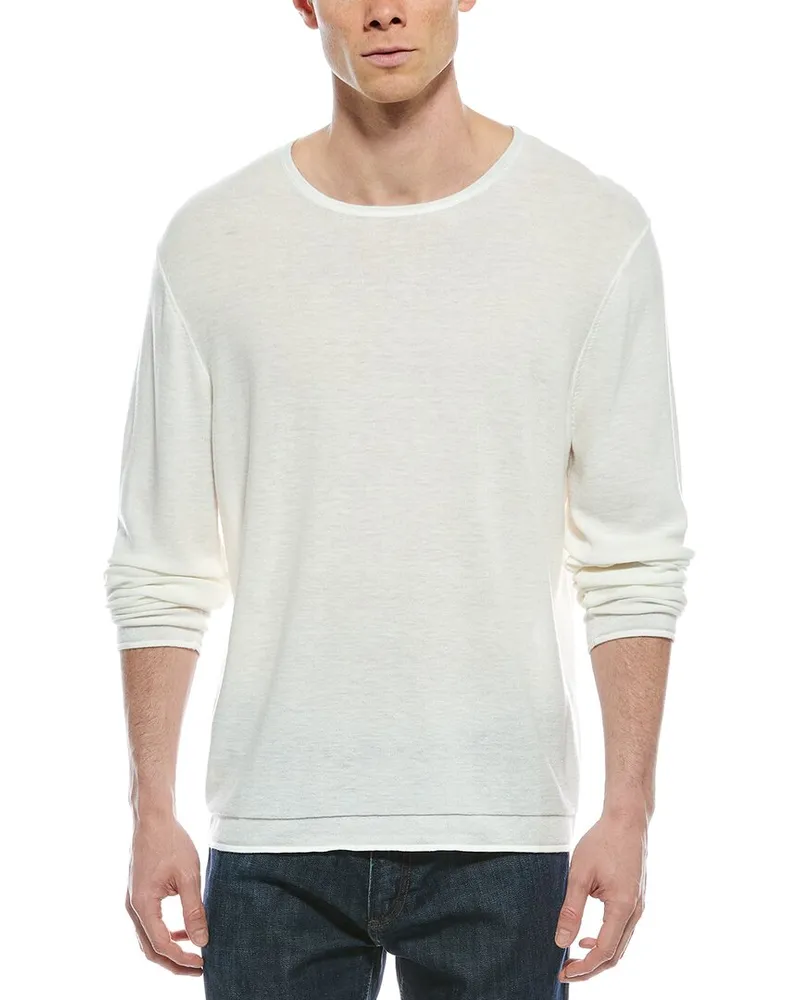 Rag & Bone Reid Relaxed Fit Wool-Blend Crewneck Sweater White