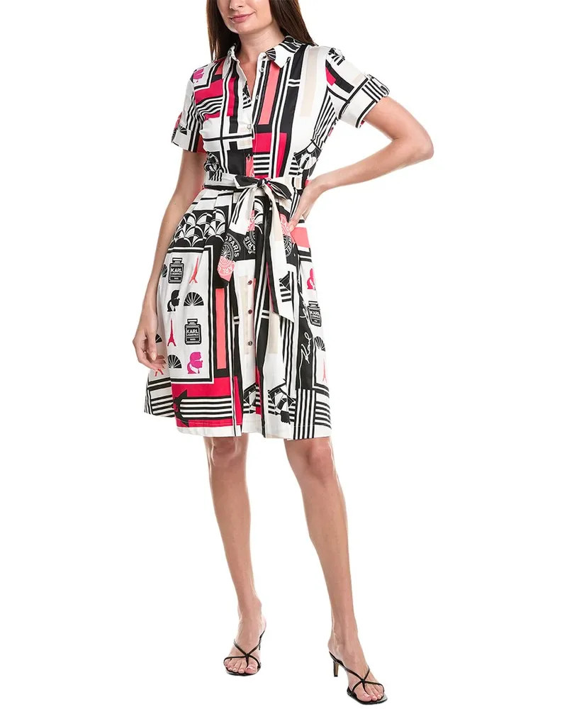 Karl Lagerfeld Printed Shirt Dress White