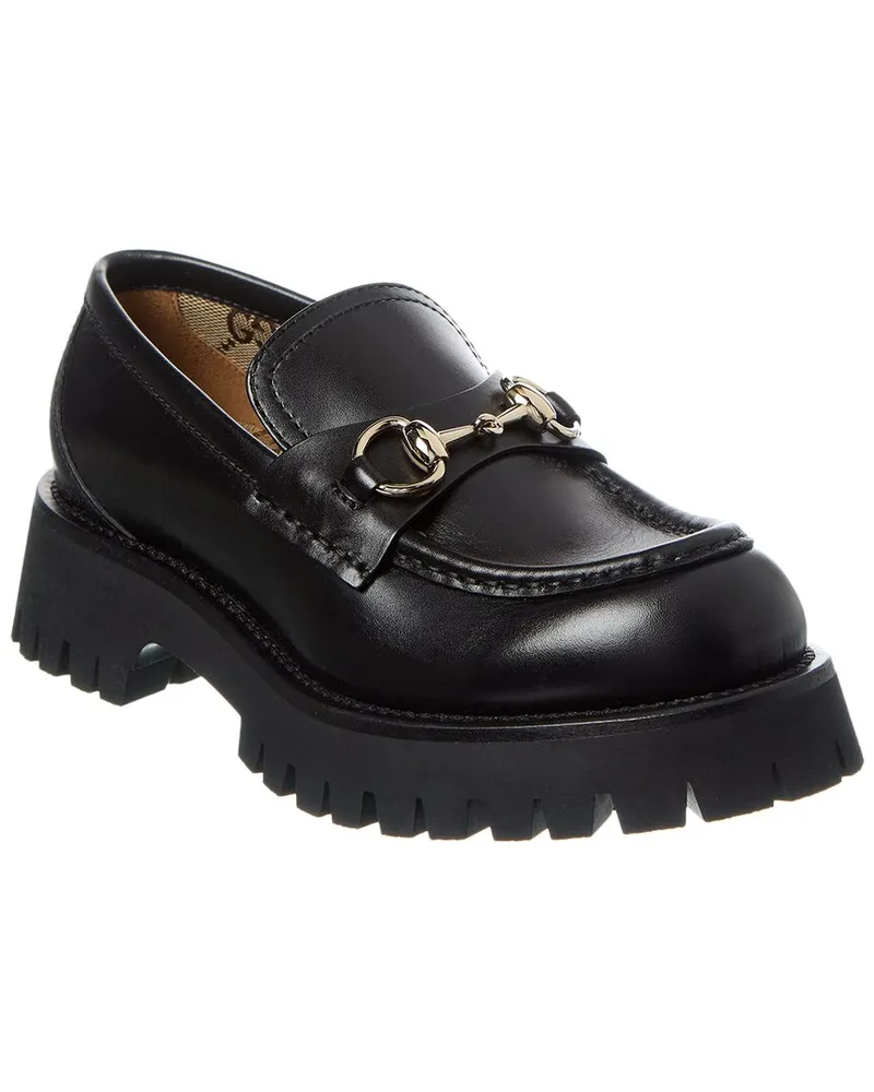 Gucci Horsebit Lug Sole Leather Loafer Black