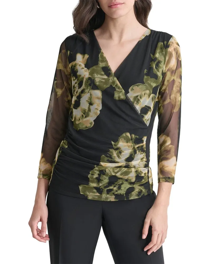 DKNY Printed Mesh Top Nocolor