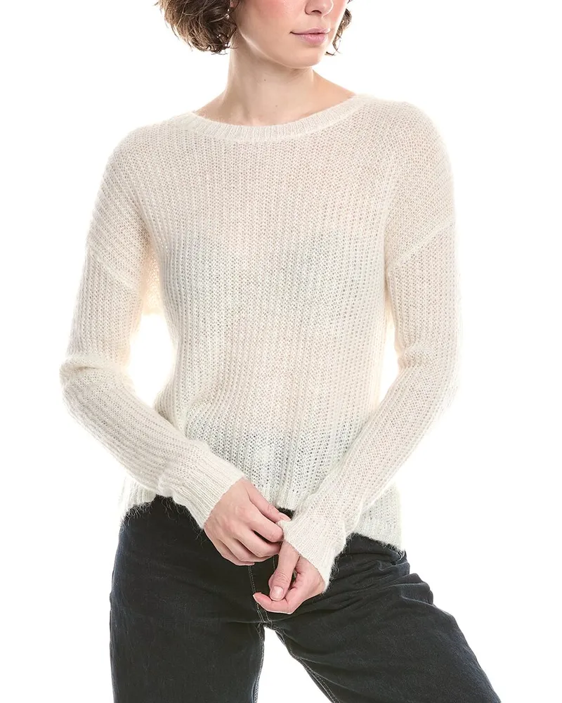 Bella Dahl Slouchy Mohair & Wool-Blend Sweater White