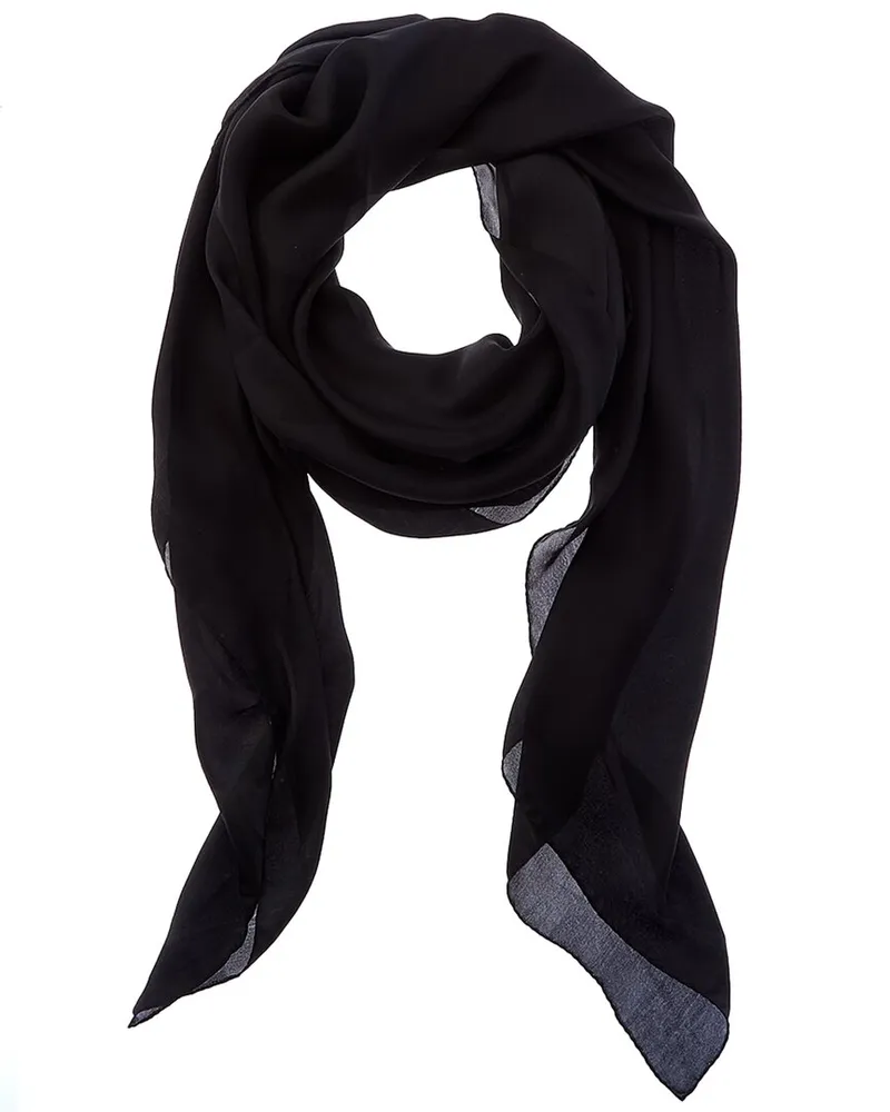 Saint Laurent Cassandre Silk Scarf Black