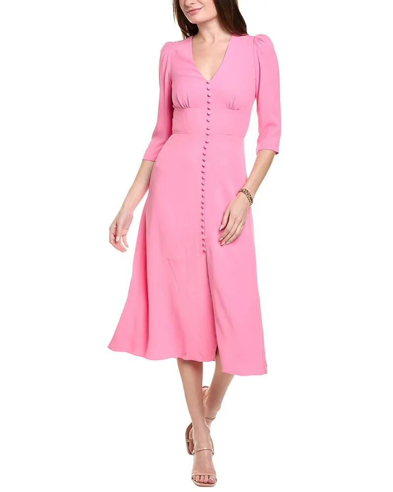 Saloni Sable Cady Midi Dress Pink