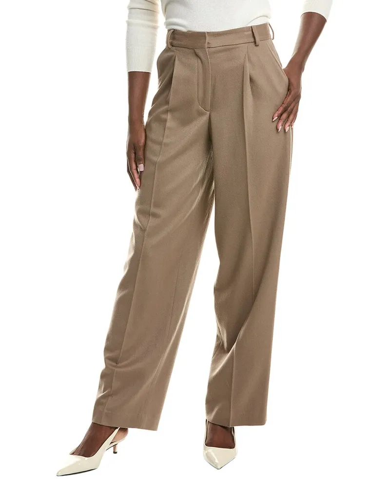 Officine Generale Officine Generale New Sophie Wool & Cashmere-Blend Pant Brown