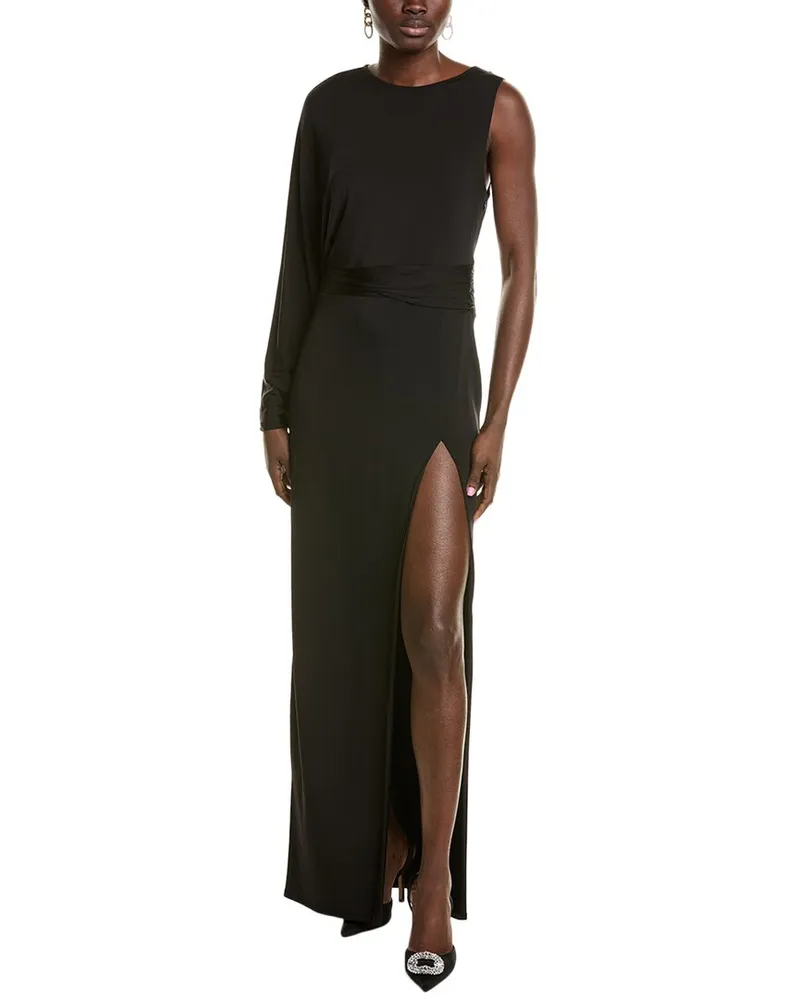 BCBGMAXAZRIA Asymmetrical Maxi Dress Black