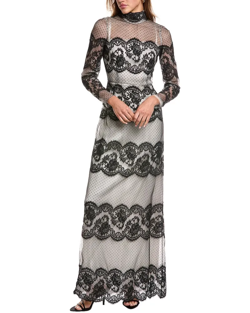 Dolce & Gabbana Lace Silk-Blend Maxi Dress Black