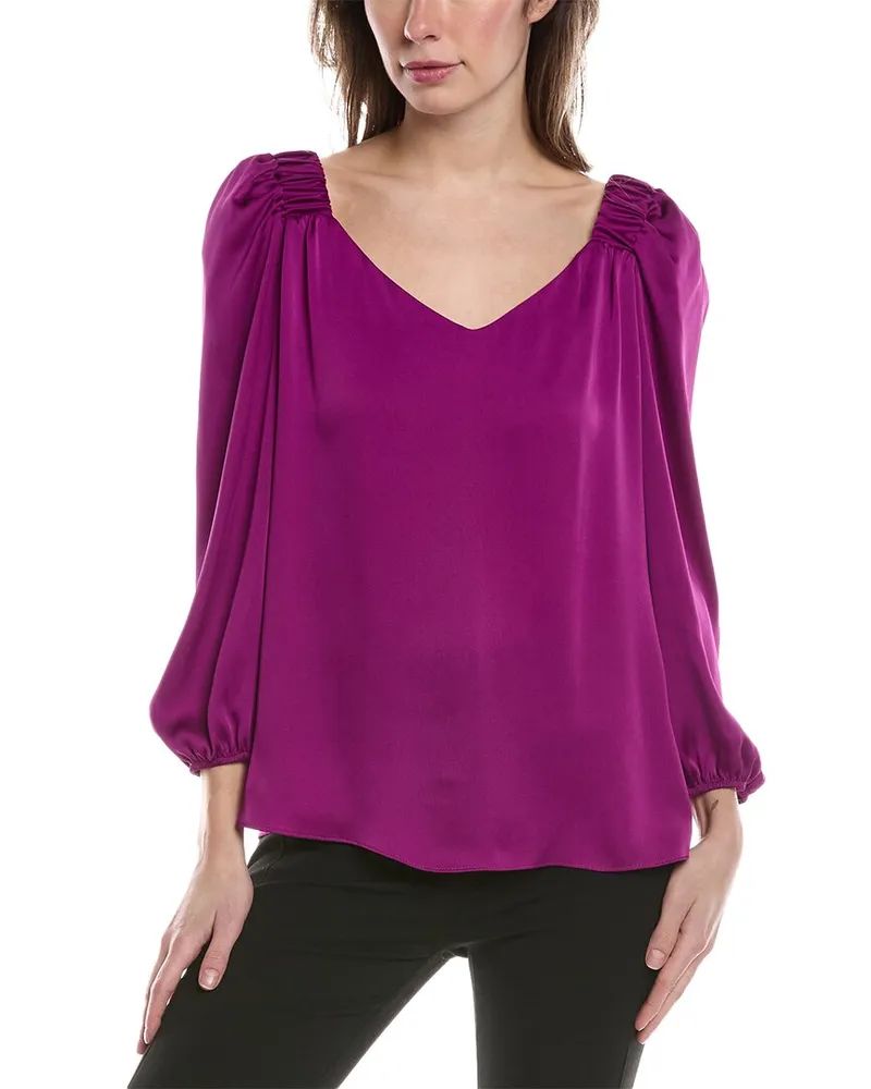 Joseph Ribkoff Puff Sleeve Blouse Purple