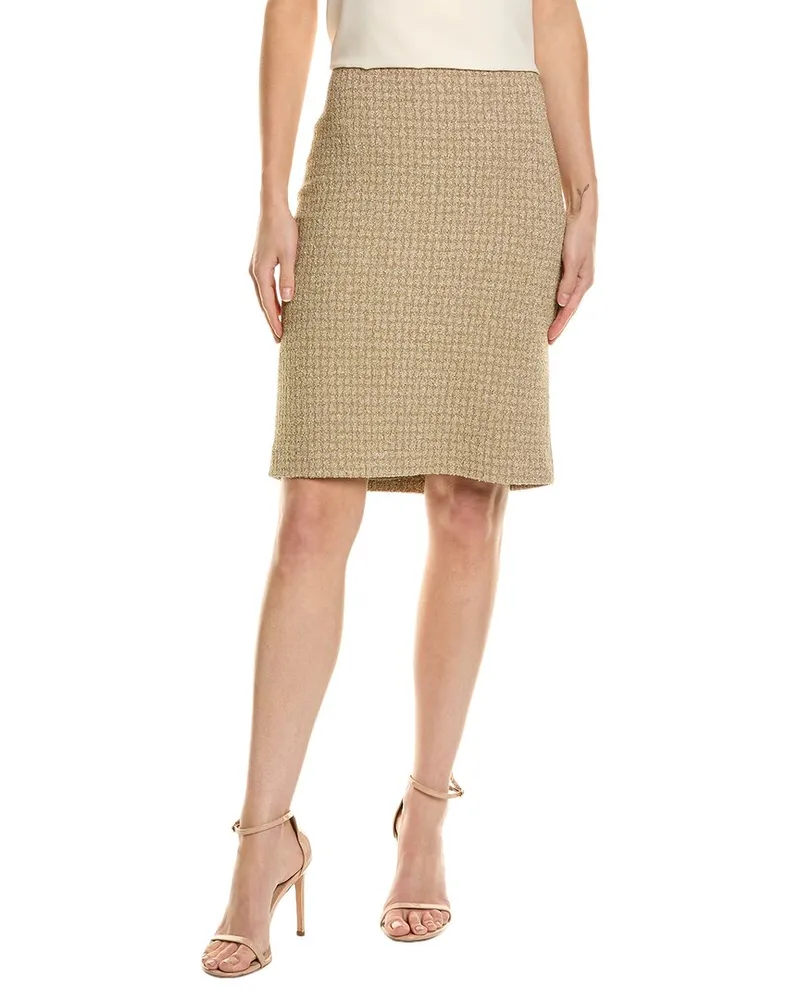 ST. JOHN Metallic Tweed Skirt Metallic