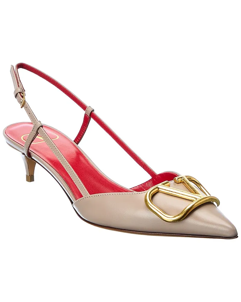 Valentino Garavani VLogo 40 Leather Slingback Pump Pink