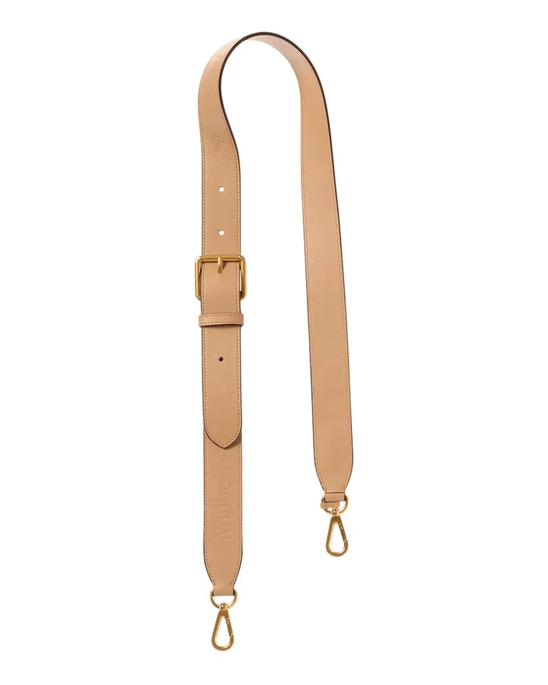 Mulberry Debossed Logo Leather Shoulder Strap Brown