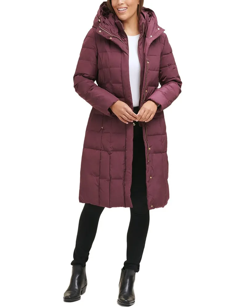 COLE HAAN Taffeta Down Coat Red
