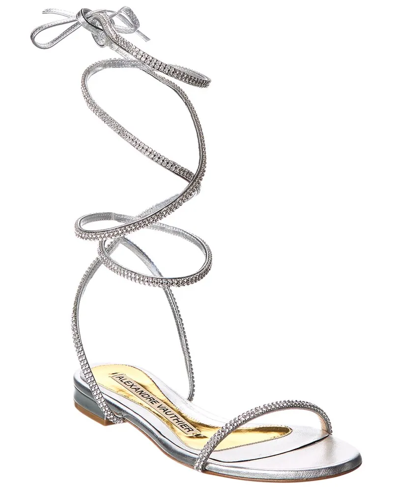 Alexandre Vauthier Amina Leather Sandal Silver
