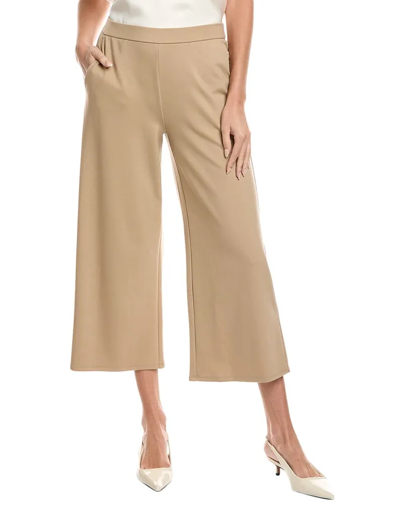 Eileen Fisher Petite Lightweight Ponte Wide Leg Pant Brown